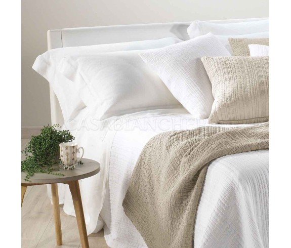 Completo lenzuola matrimoniale di lino Caleffi Panarea